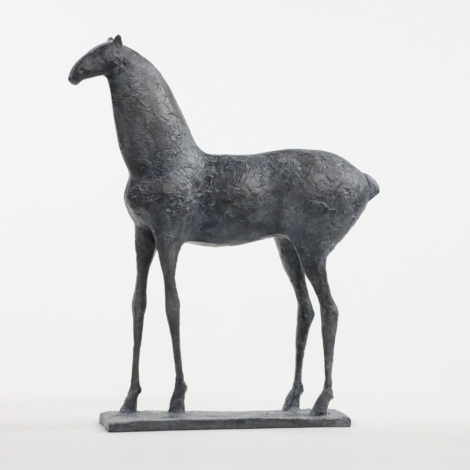 Piccolo cavallo III di Pierre Yermia - Scultura animale in bronzo, elegante, patina scura