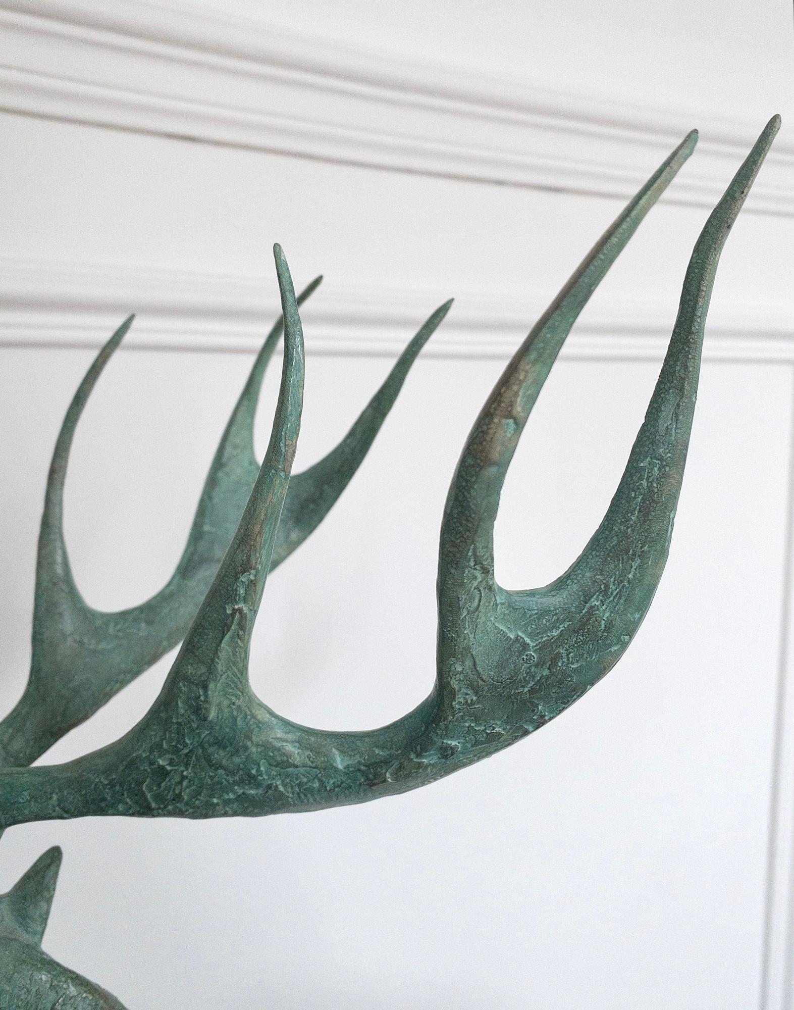 Cervo II di Pierre Yermia - Scultura animale contemporanea in vendita 7