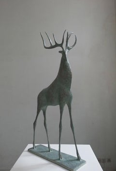 Sculpture en bronze Cerf V par P.I.I., édition limitée à 8 exemplaires, art animalier contemporain