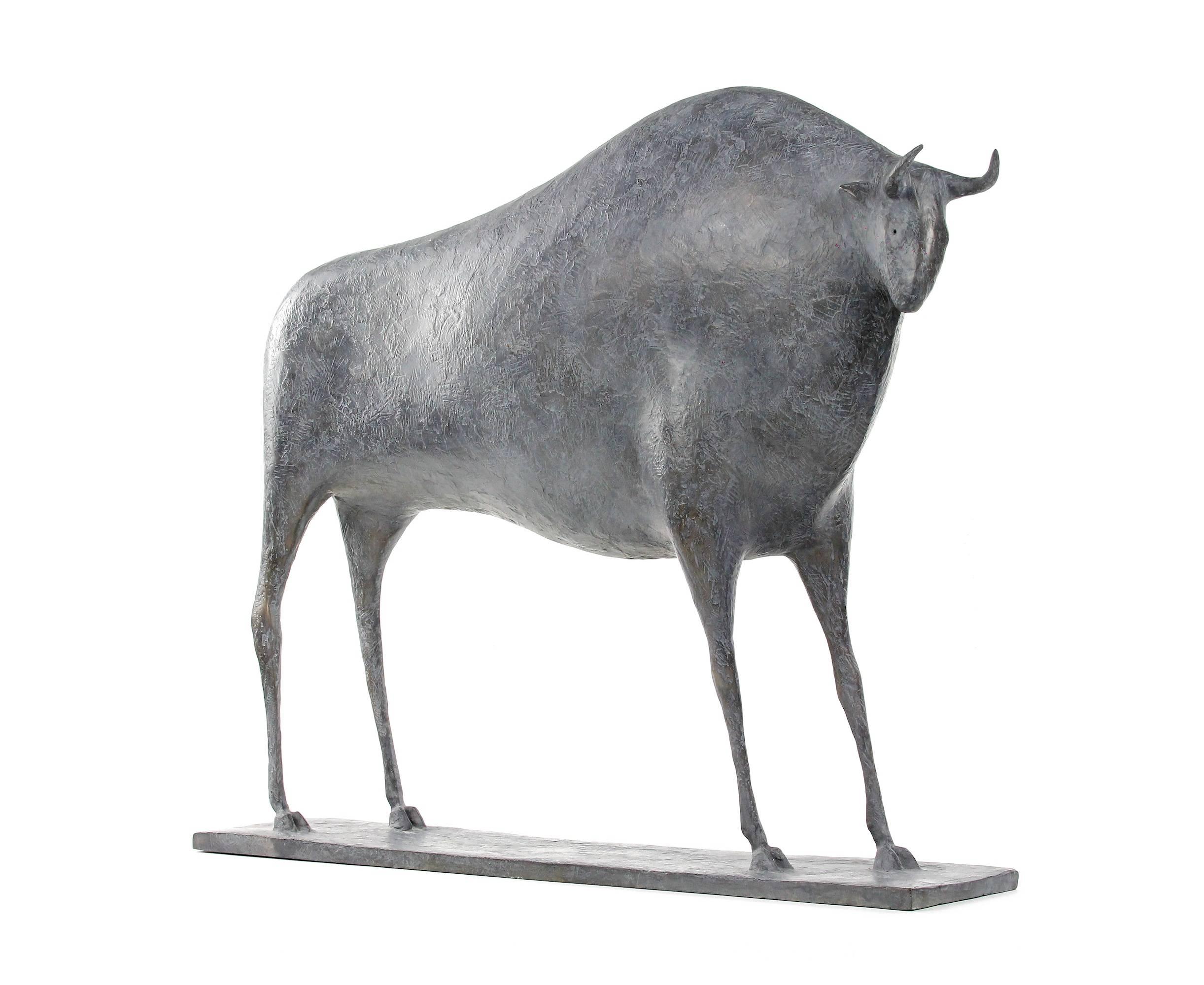 Taureau V (Bull V) by Pierre Yermia - Animal Bronze Sculpture For Sale 1