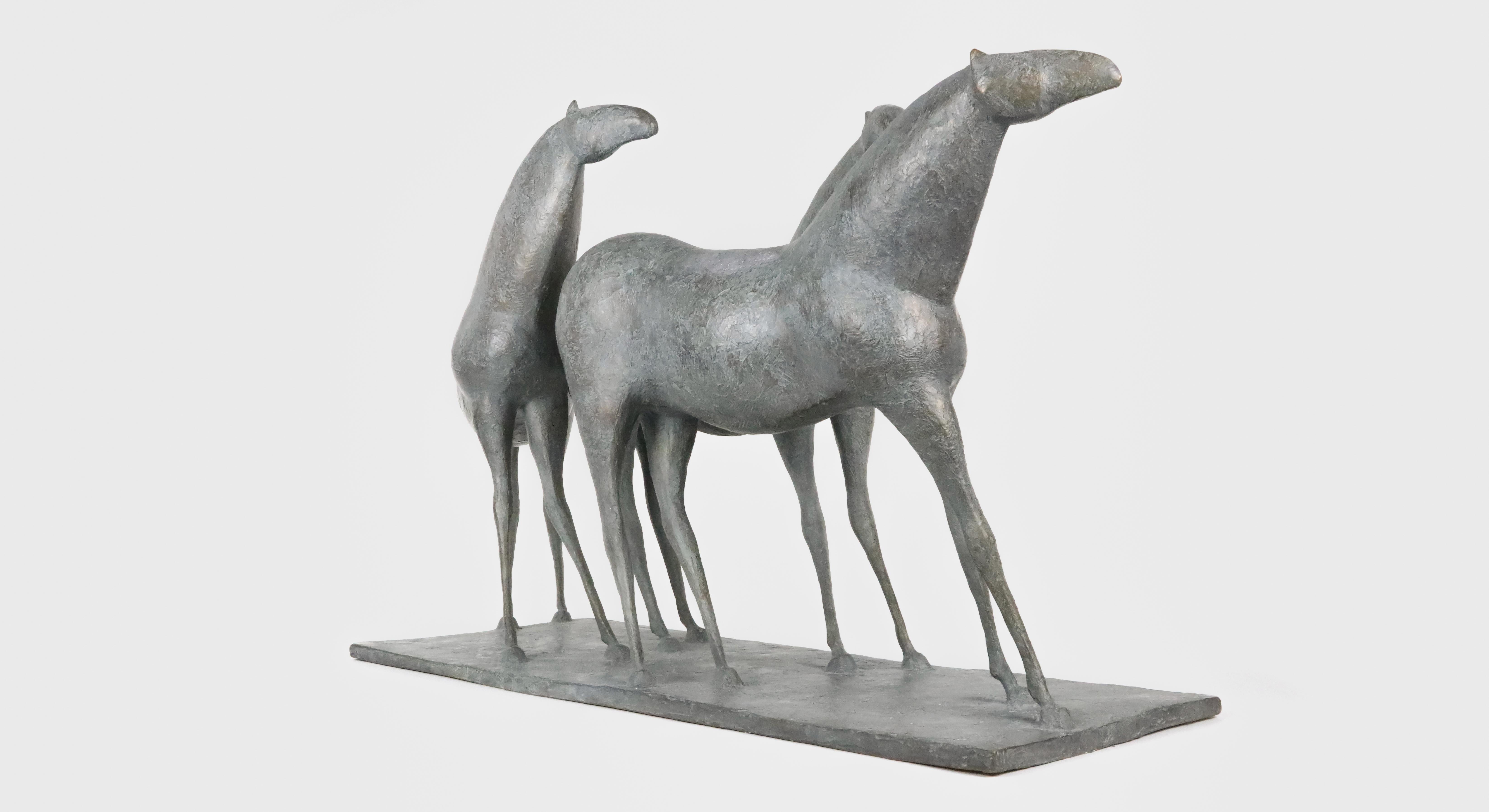 Tres caballos de Pierre Yermia - Escultura animal en bronce en venta 5