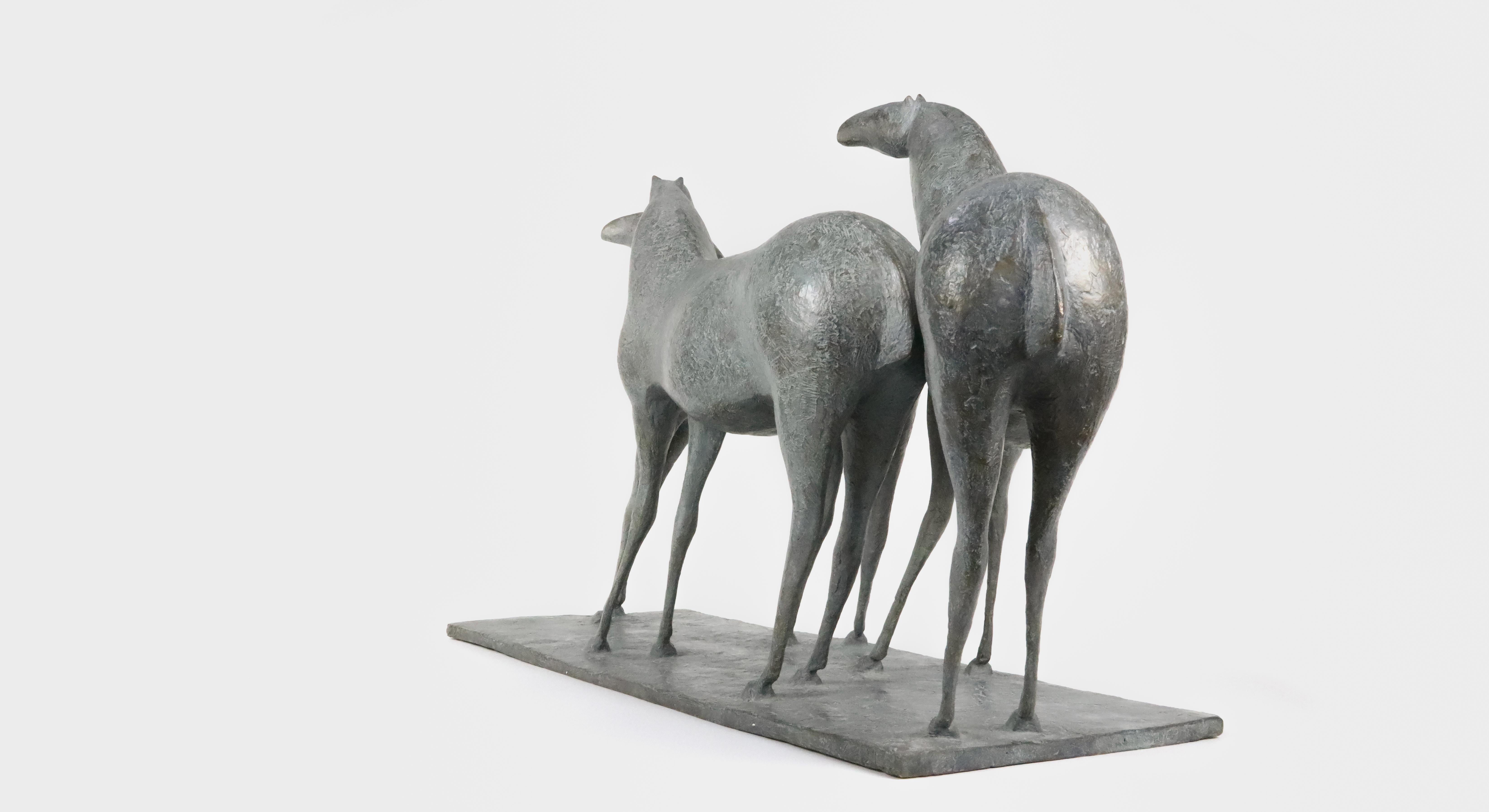 Tres caballos de Pierre Yermia - Escultura animal en bronce en venta 6