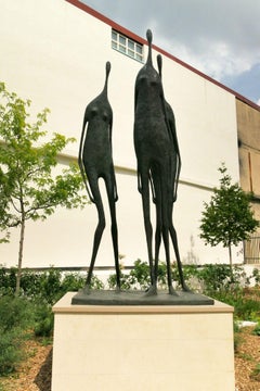 Three Standing Figures by Pierre Yermia - 10.5-Ft High Outdoor Bronze Sculpture