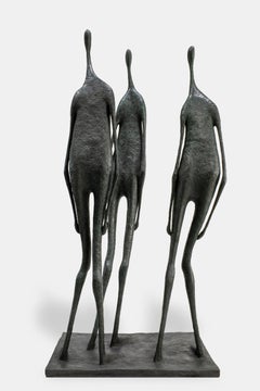 Three Standing Figures by Pierre Yermia - 10.5-Ft High Outdoor Bronze Sculpture