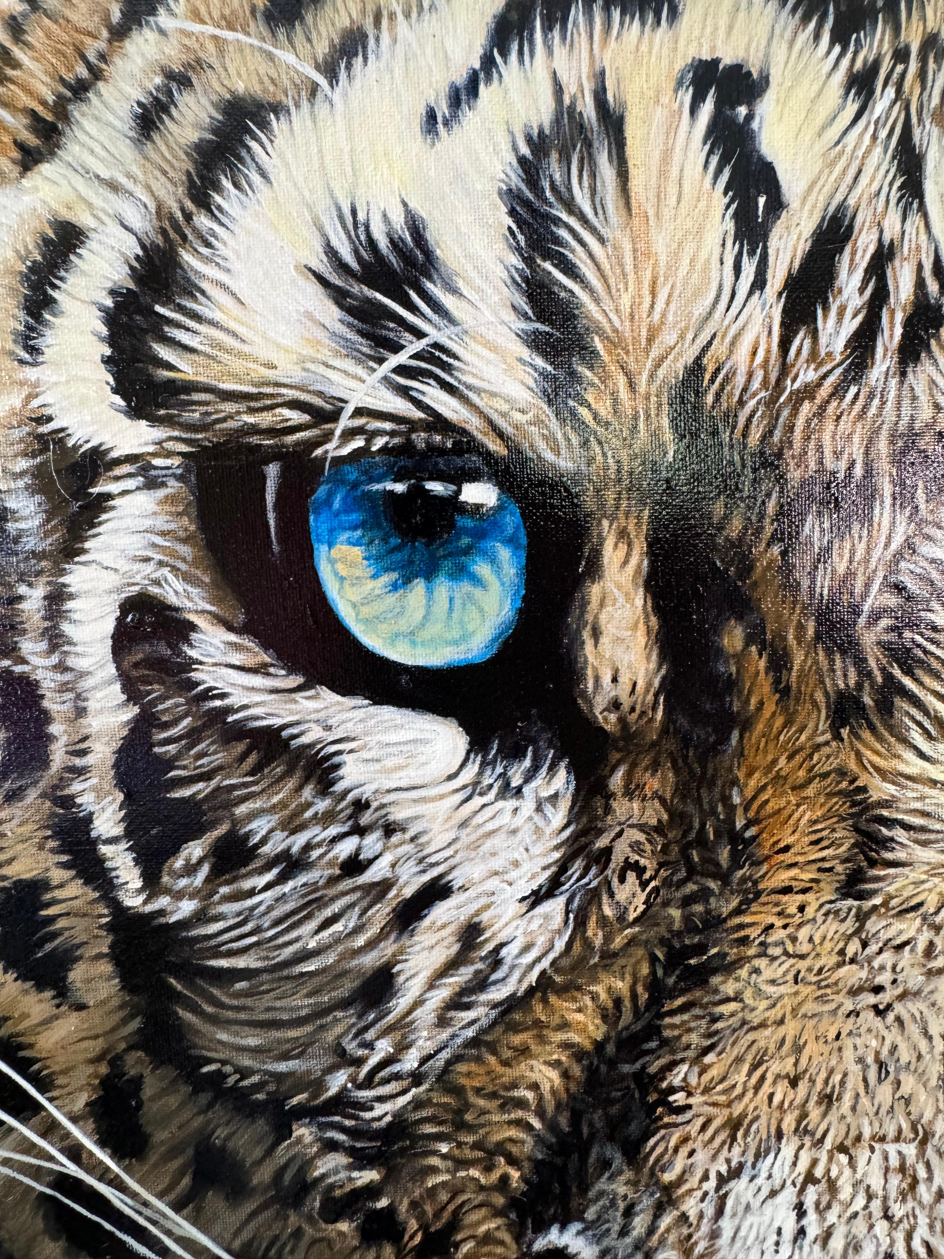 Porträt eines Leoparden – Painting von Pierre-Yves Blasco