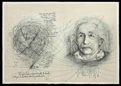 Albert Einstein - Etching by Pierre-Yves Trémois - 1955