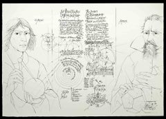 Kopernikus und Kepler - Radierung von Pierre-Yves Trémois - 1955