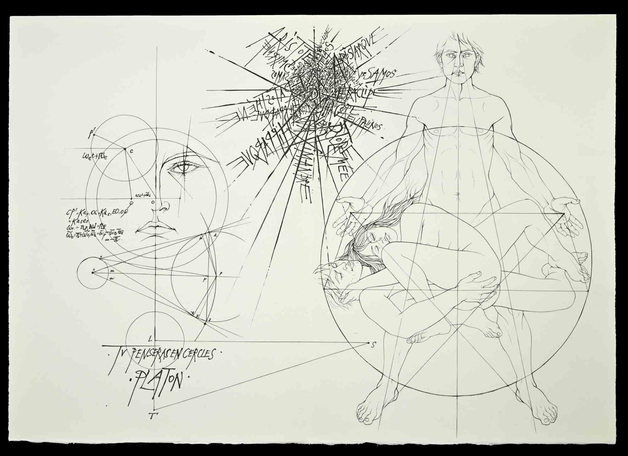 Harmonien - Platonismus - Radierung von Pierre-Yves Trémois - 1955