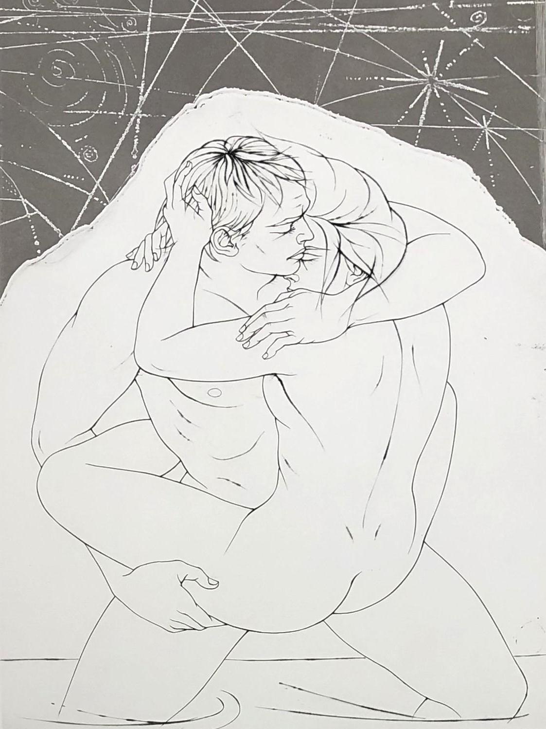 A Loving Couple - Original etching handsigned and numbered - Print by Pierre-Yves Trémois