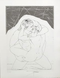 A Loving Couple - Original etching handsigned and numbered