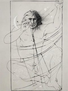 Ein Wissenschaftler studiert den Orion - Original Radierung handsigniert und nummeriert