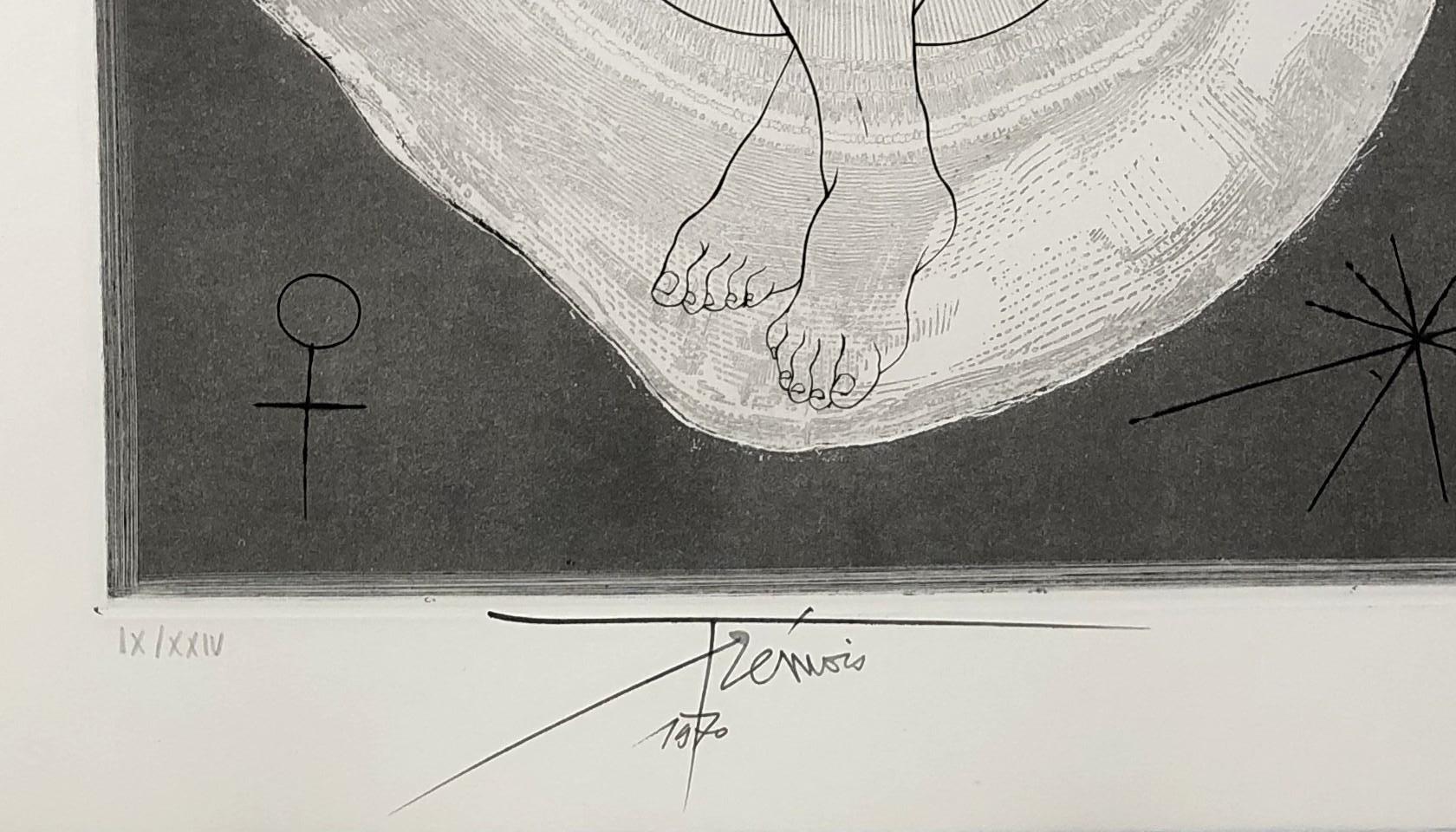 Aphrodite - Eau-forte originale signée et numérotée à la main - Surréalisme Print par Pierre-Yves Trémois