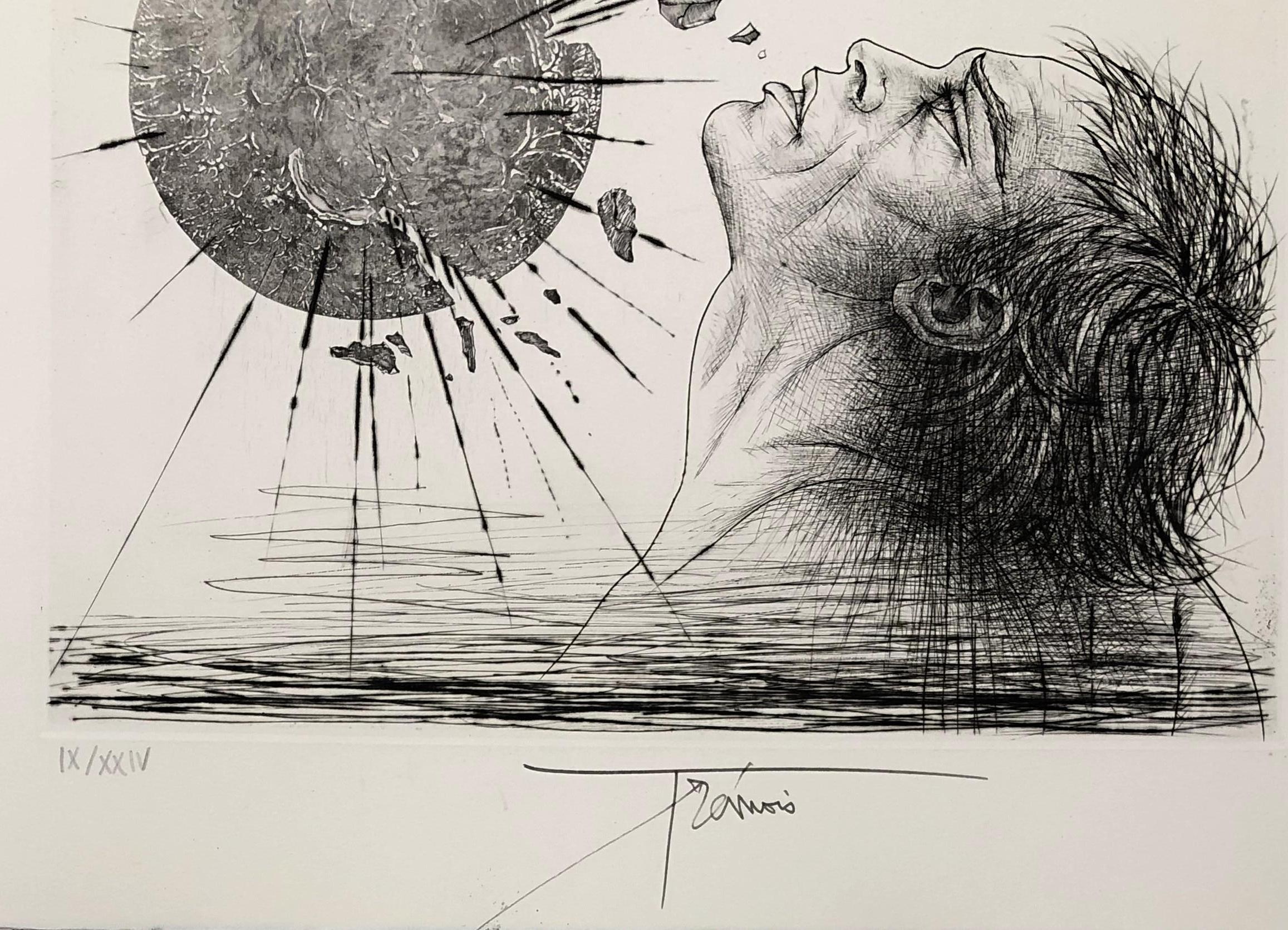 Atlas - Original etching handsigned and numbered - Surrealist Print by Pierre-Yves Trémois