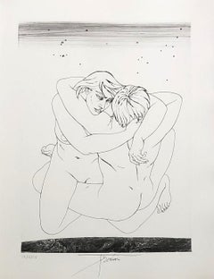 Couple Embraced - Original etching handsigned and numbered