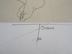 Pareja bajo las estrellas - Grabado original firmado, 1968