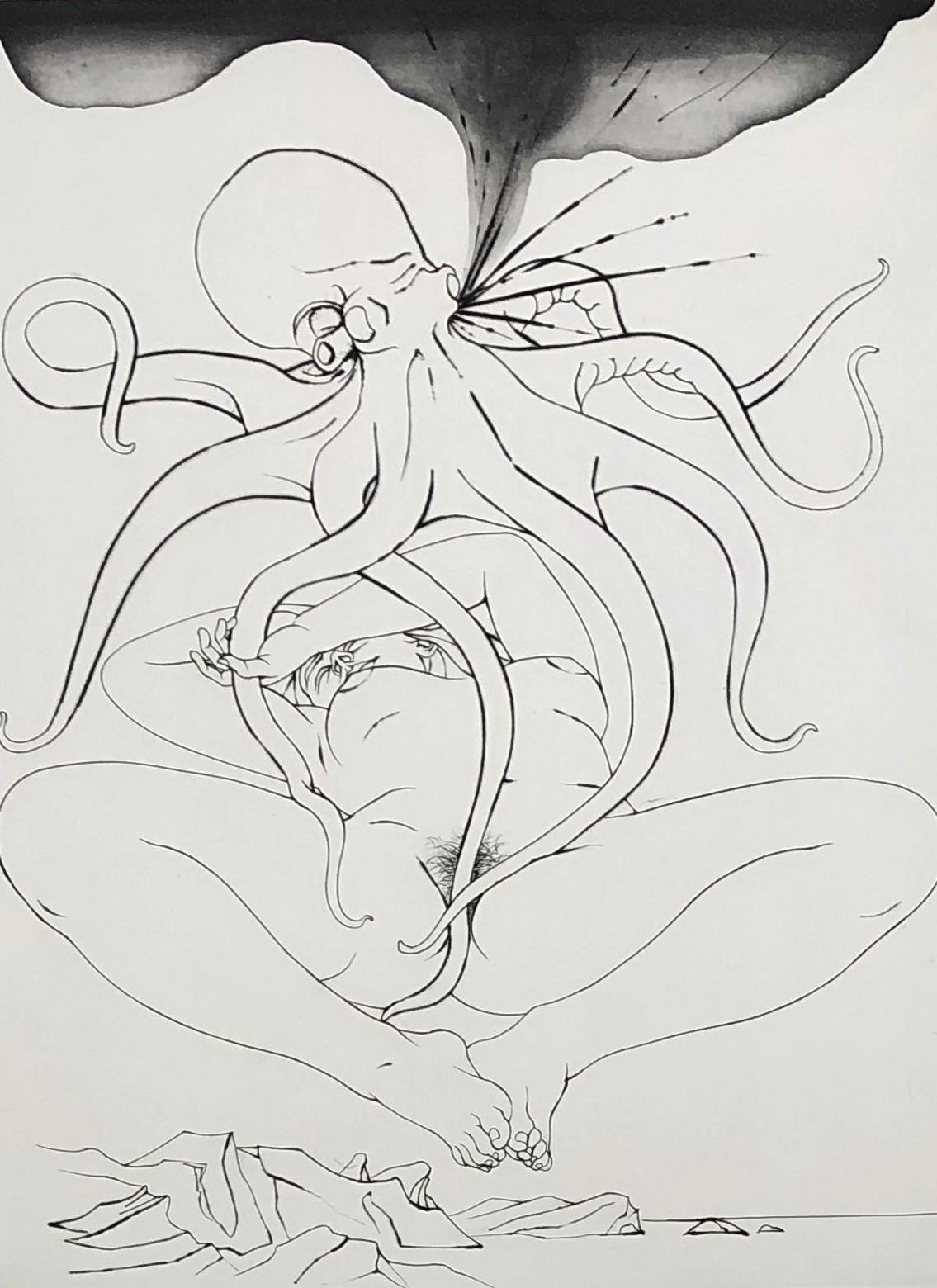 Femme nue allongée - eau-forte originale signée et numérotée à la main - Print de Pierre-Yves Trémois