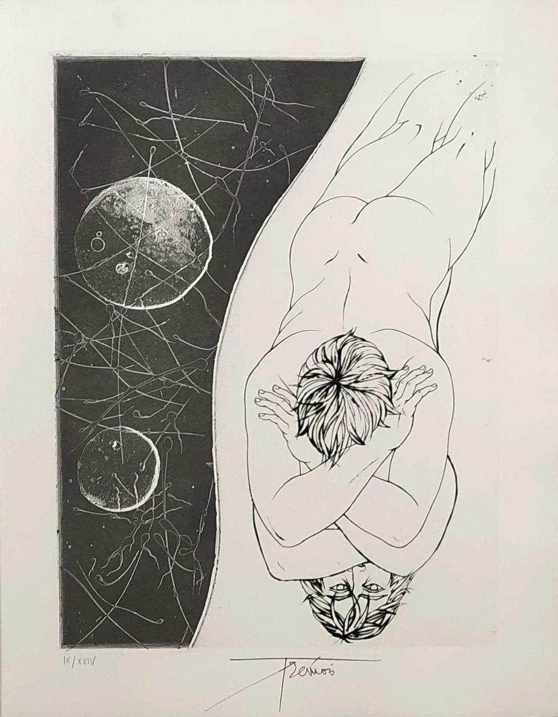 Pierre-Yves Trémois Figurative Print – Narcisse - Original-Radierung, handsigniert und nummeriert