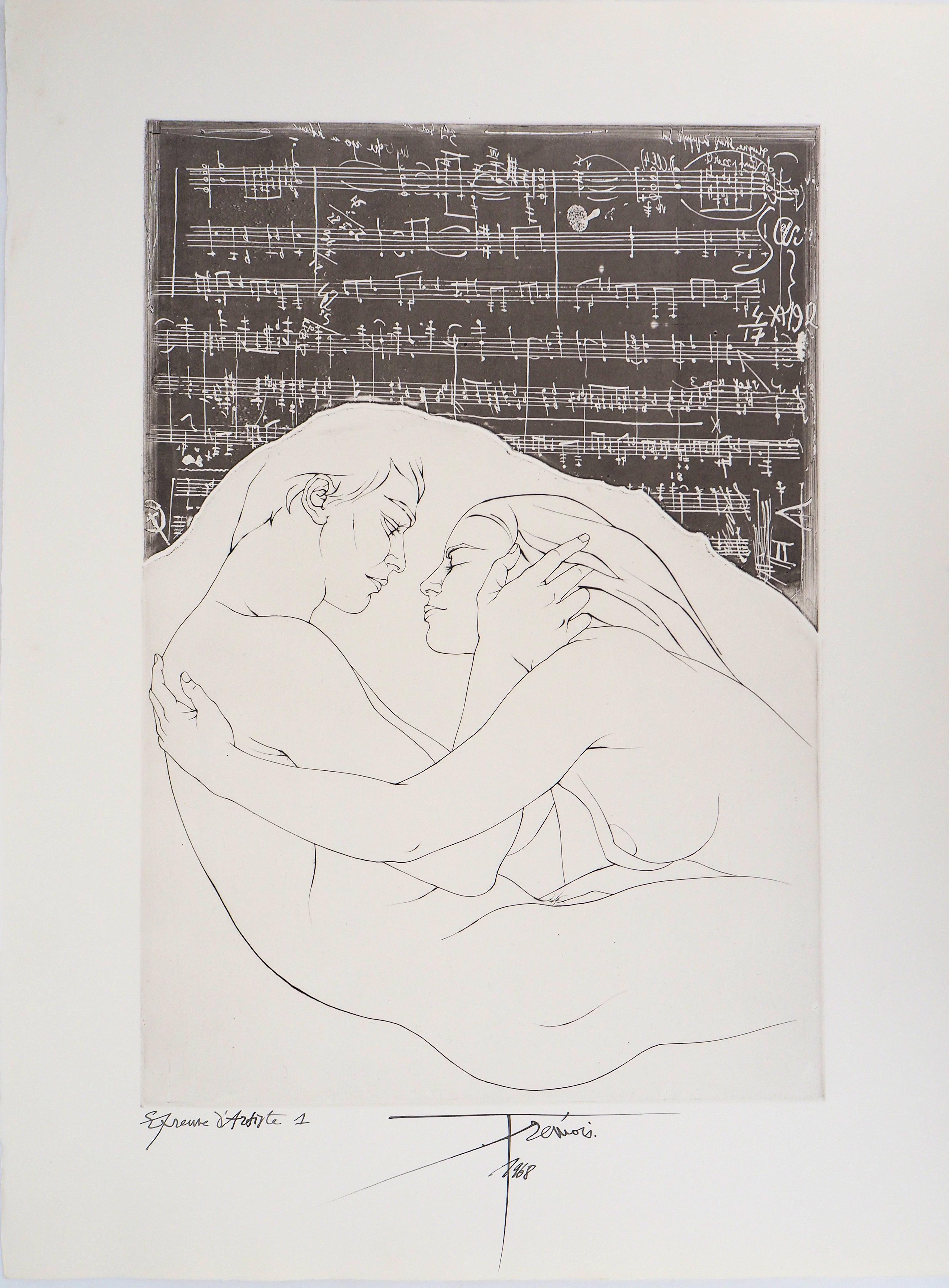 Nude Print Pierre-Yves Trémois - Pierre-Yves TRMOIS :  Harmony - Gravure originale signée à la main, 1968