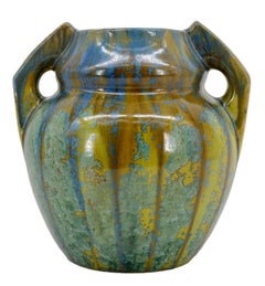 Jarrón de gres francés Art Déco Pierrefonds, años 20