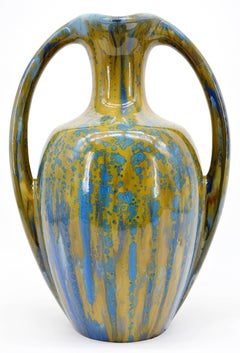 Pierrefonds French Art Deco Stoneware Vase, 1920s
