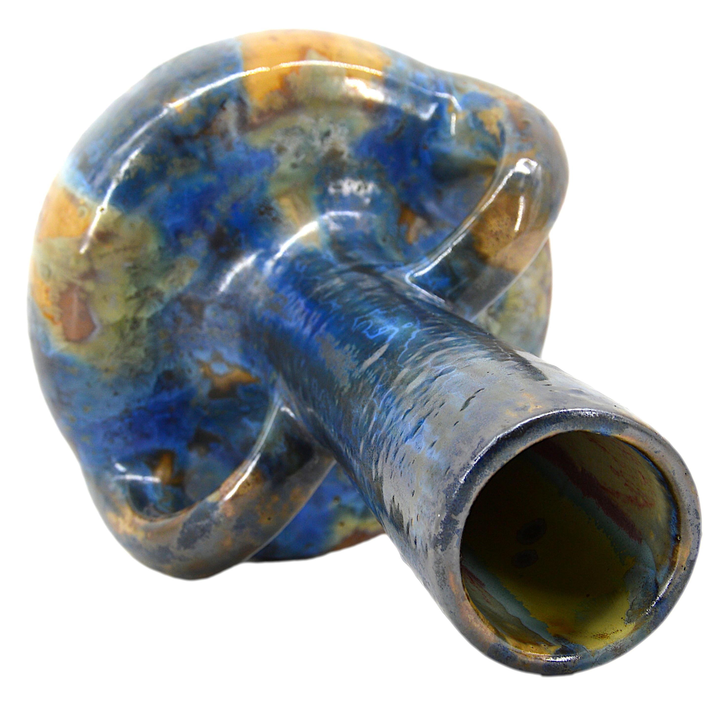 PIERREFONDS Rare vase Art Déco en grès, 1920 Excellent état - En vente à Saint-Amans-des-Cots, FR