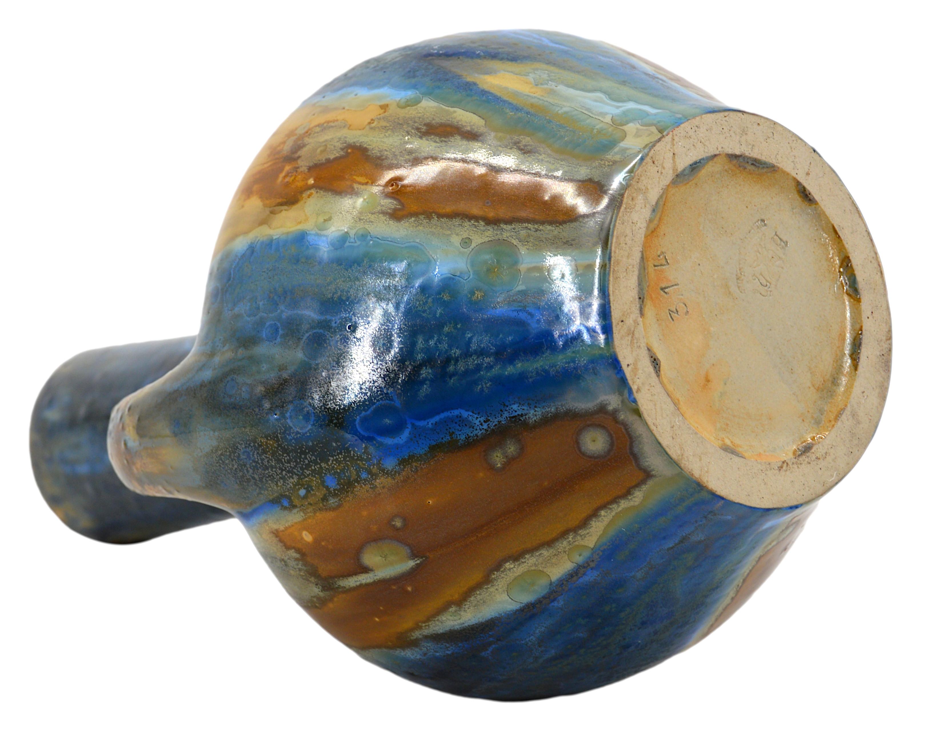 Grès PIERREFONDS Rare vase Art Déco en grès, 1920 en vente