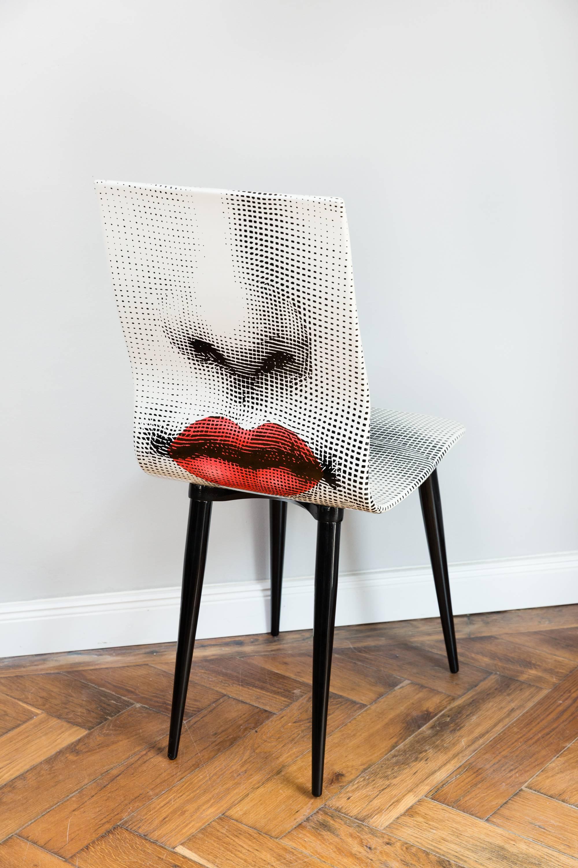 Hardwood Pierro Fornasetti Bocca Chair, Italy Milano, 2006 For Sale