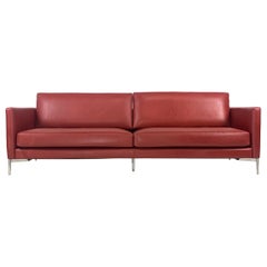 Pierro Lissoni for Knoll Floating Sofa in Red 'Kilim' Spinneybeck Volo Leather