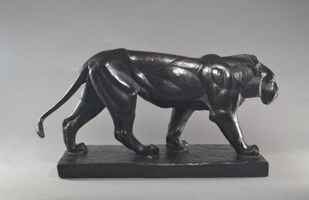 Art Deco Pierro Palazzolo Bronze Walking Panther, Circa 1926, Rembrandt Bugatti Entourage