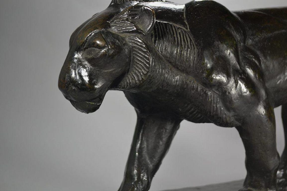 French Pierro Palazzolo Bronze Walking Panther, Circa 1926, Rembrandt Bugatti Entourage
