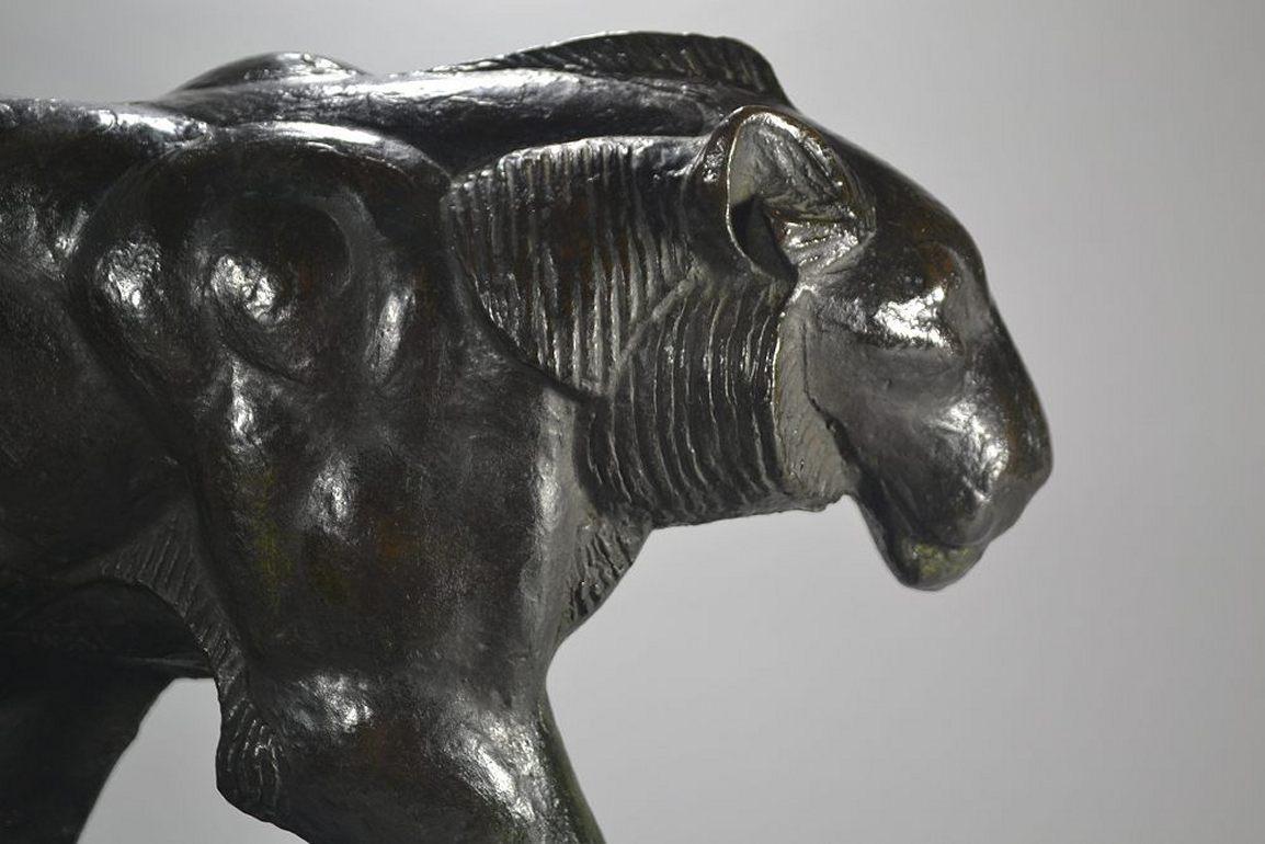 Pierro Palazzolo Bronze Walking Panther, Circa 1926, Rembrandt Bugatti Entourage In Good Condition In Barjols, FR