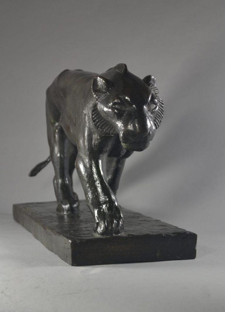 Early 20th Century Pierro Palazzolo Bronze Walking Panther, Circa 1926, Rembrandt Bugatti Entourage