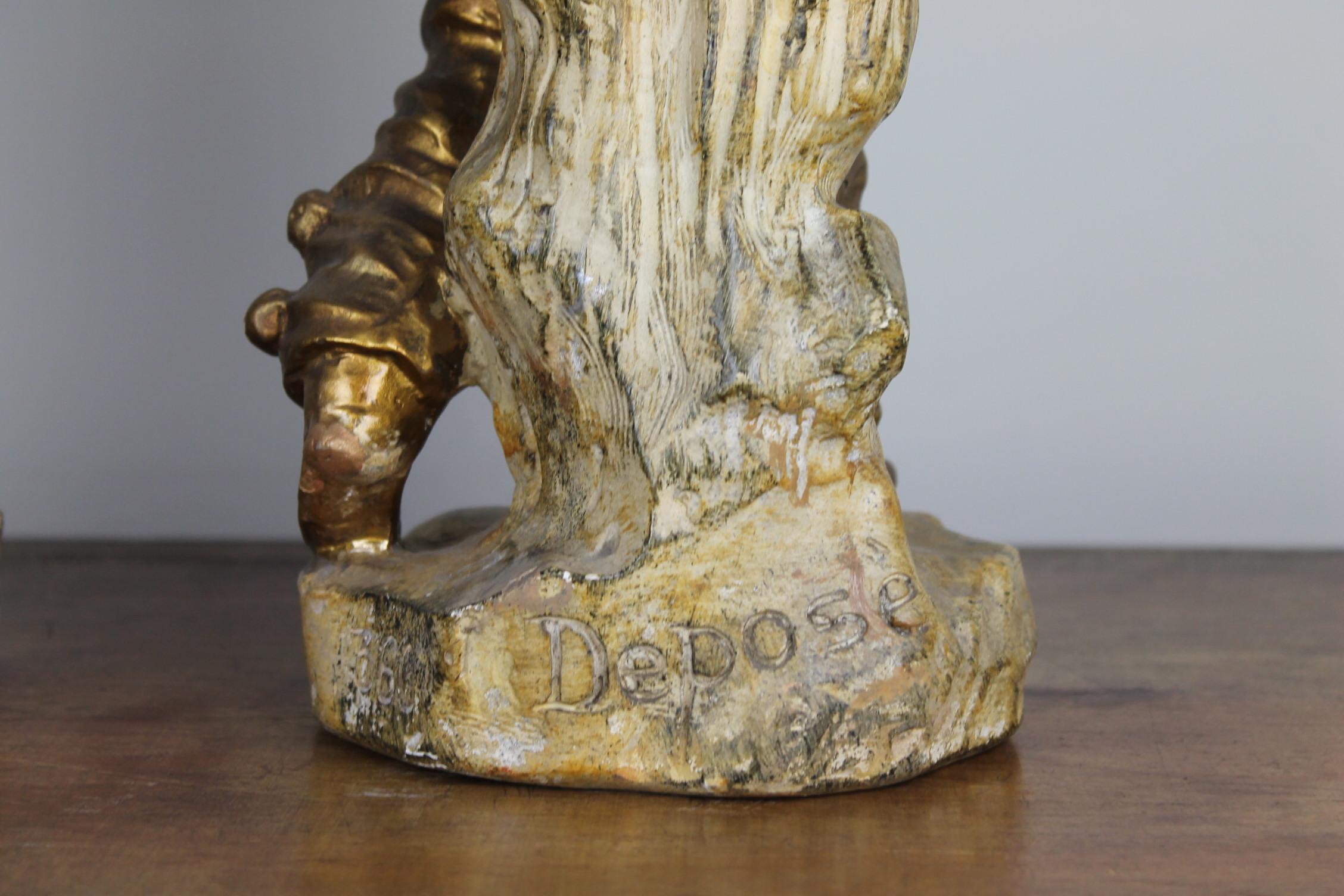 Sculture Pierrot e Colombine , Vasi patinati, Francia, inizio XX secolo in vendita 8