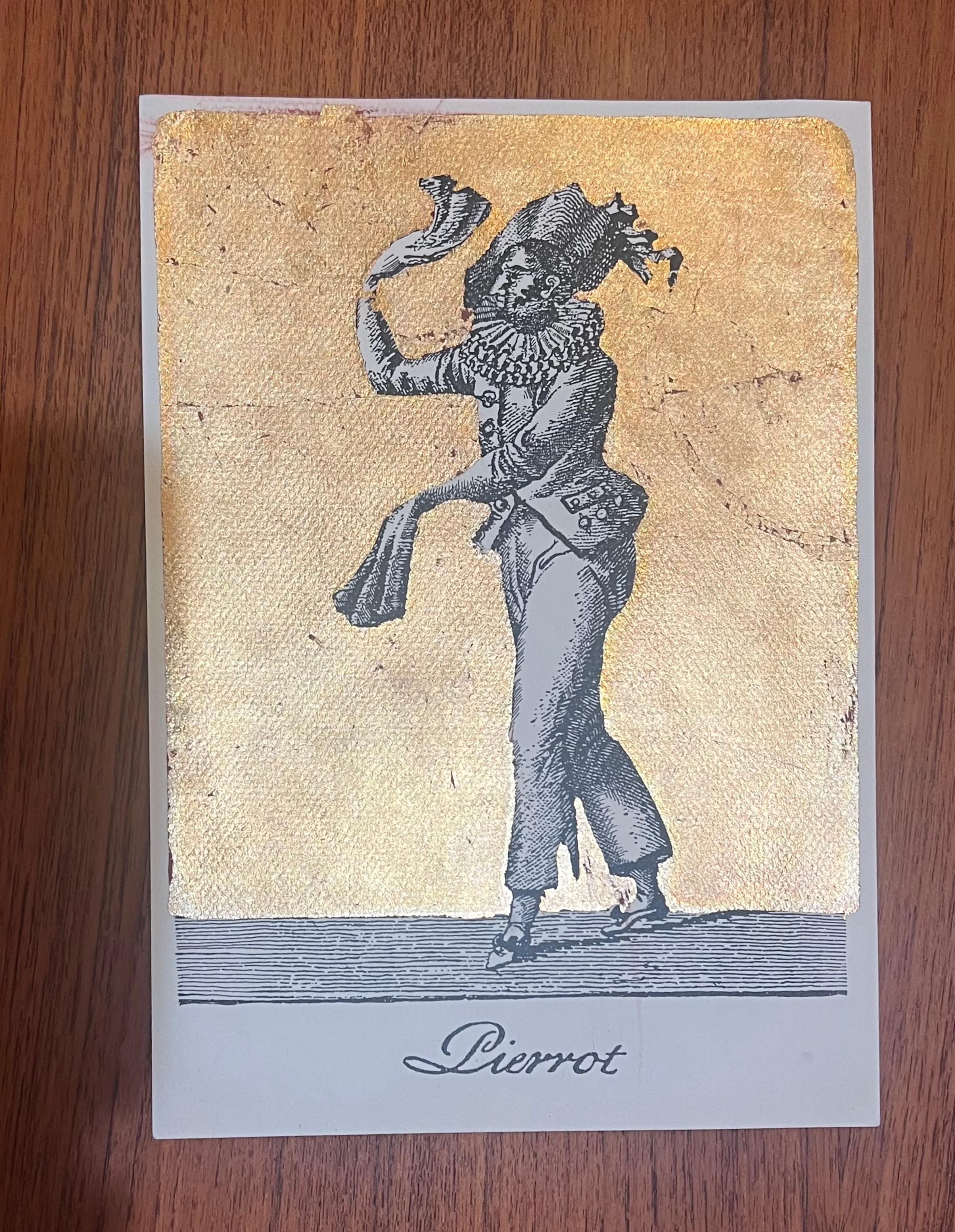 Belle paire d'élégantes estampes à la feuille d'or italienne CIRCA très belles pièces non encadrées , vers les années 1970 .