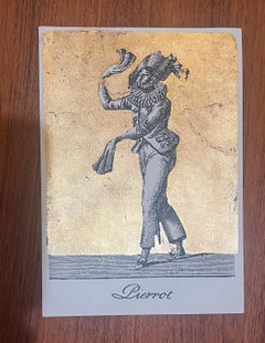 Pierrot & Pulcinella Gold Leaf 1970's Prints Unframed