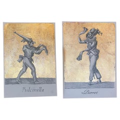 Pierrot & Pulcinella Láminas de Oro Años 70 Sin Marco