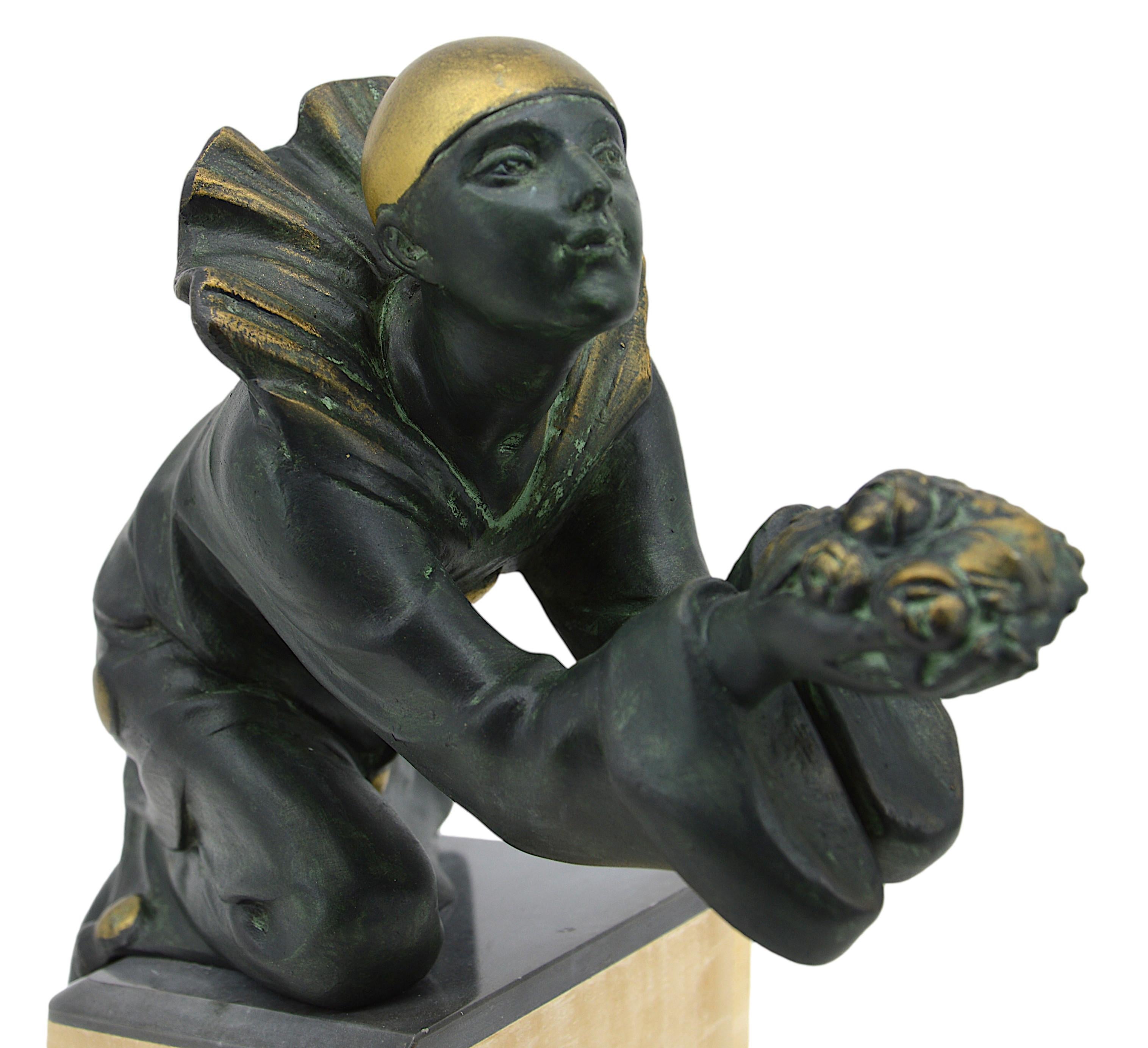 Art Déco Scultura Pierrot, 1920 in vendita