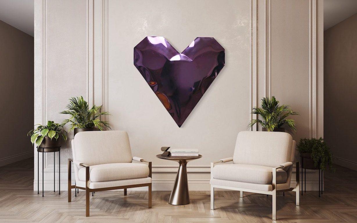Lucid Love-Spiegel, Candy-Lila – Sculpture von Piers Henry