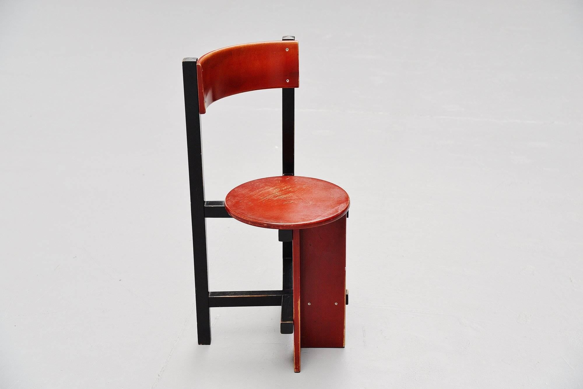 Cold-Painted Piet Blom Bastille Chair for Twente Institute of Technology, 1964
