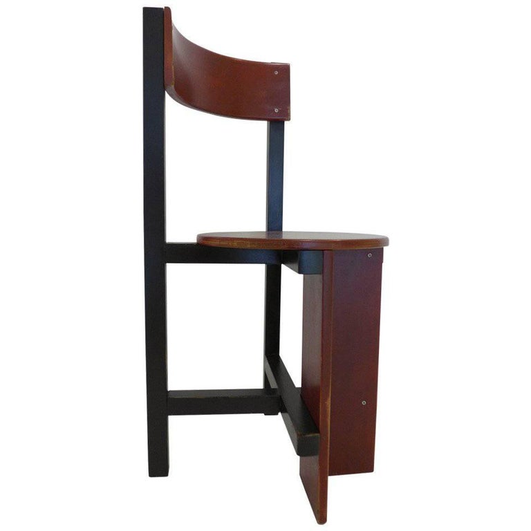 Set of 8 (4 pairs) Bastille chairs by Piet Blom, Dutch modernism For