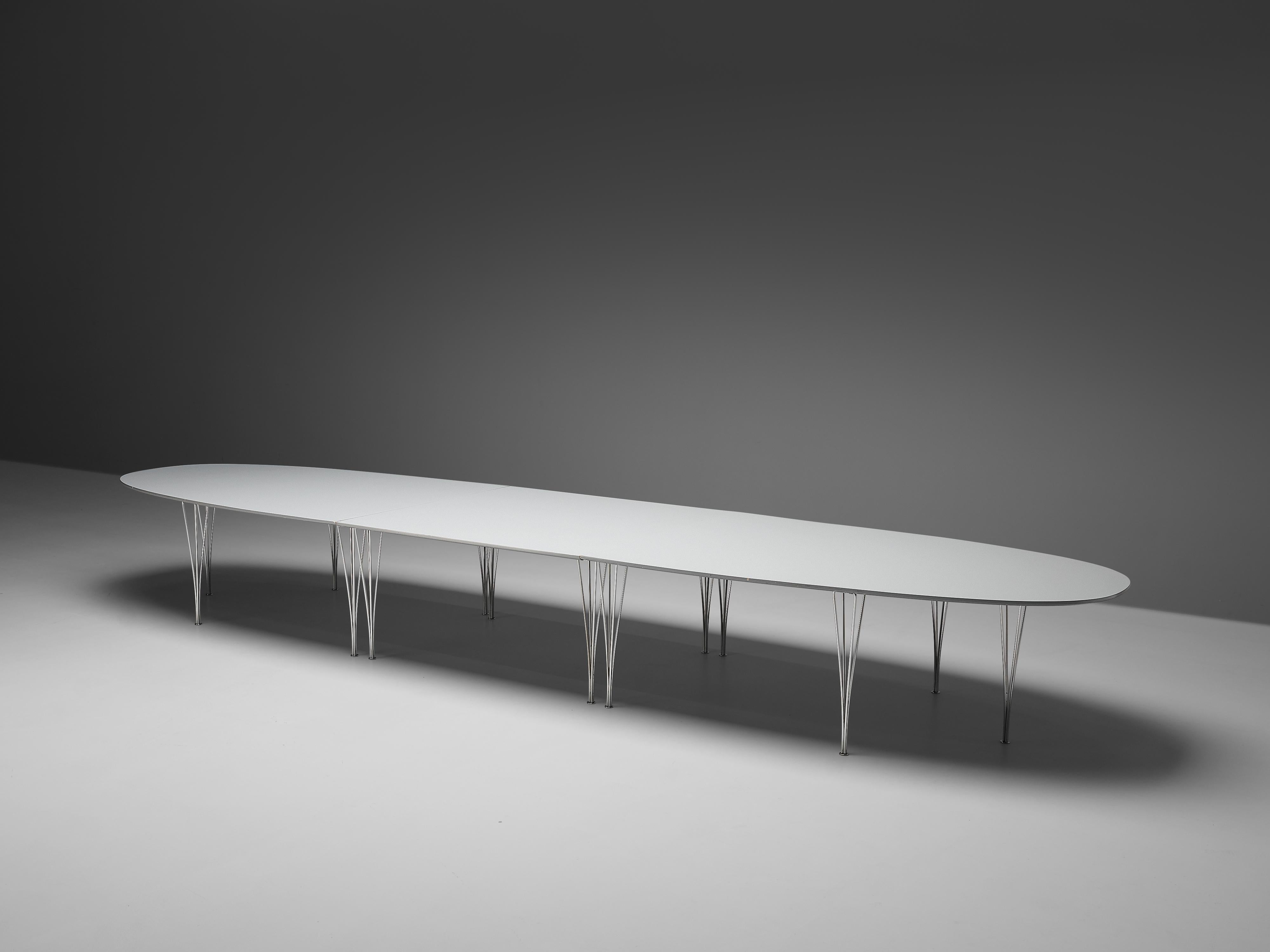 Piet Hein and Bruno Mathsson, 'Superellipse' conference table, wood, metal, Denmark, 1968 

Super-Ellipse conference table with white tabletop and aluminum legs. It was designed by Piet Hein and Bruno Mathsson. Hein came up with the super ellipse