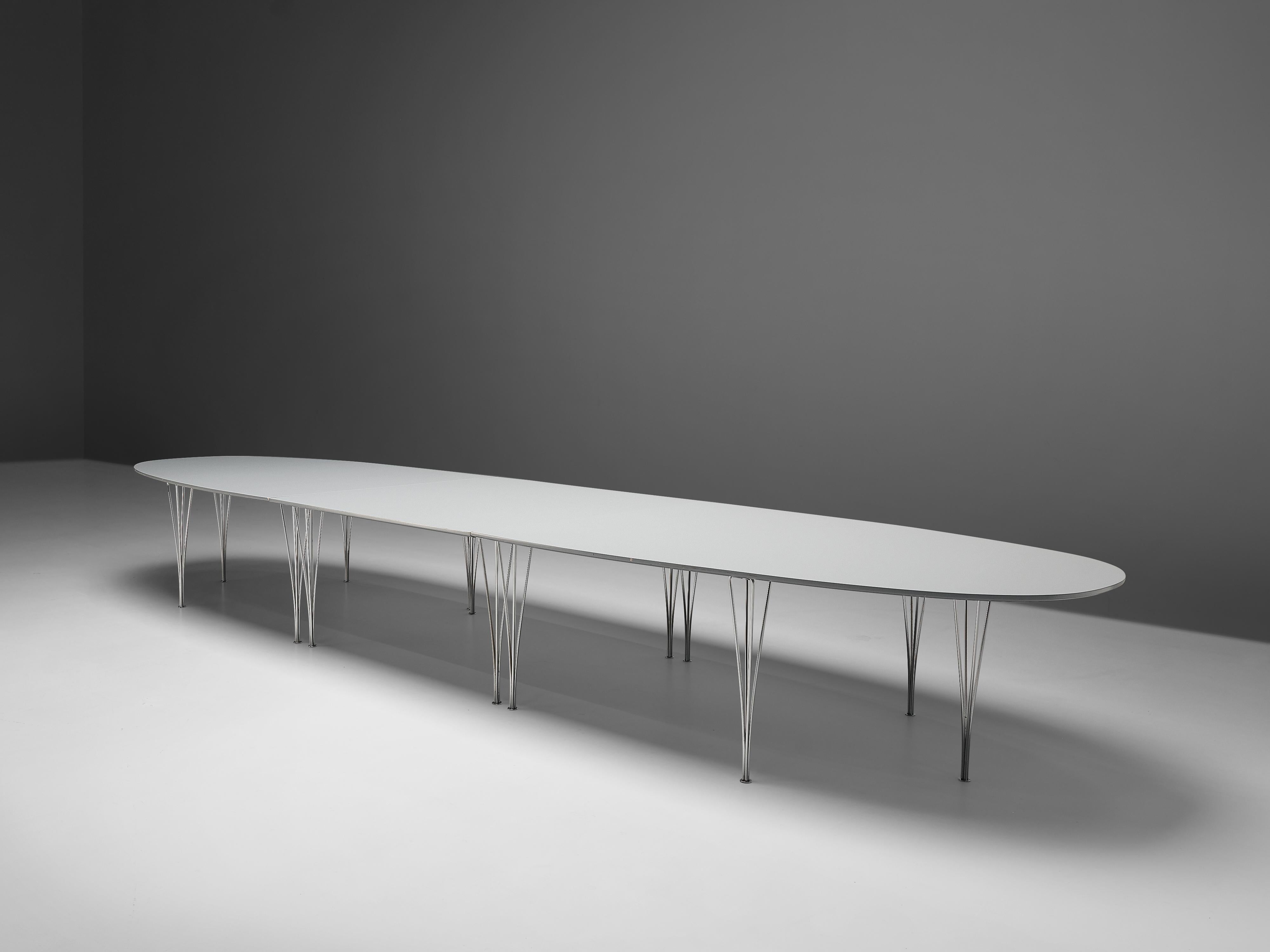 Metal Piet Hein and Bruno Mathsson 'Superellipse' Conference Table