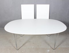 Piet Hein & Bruno Mathsson Dining Table with 2 Extension Leafs Super Elipse