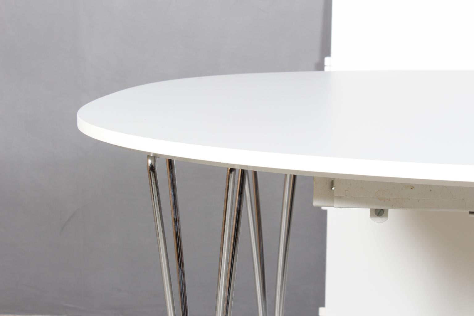 Scandinave moderne Table de salle à manger Piet Hein & Bruno Mathsson avec 2 rallonges super Elipse en vente