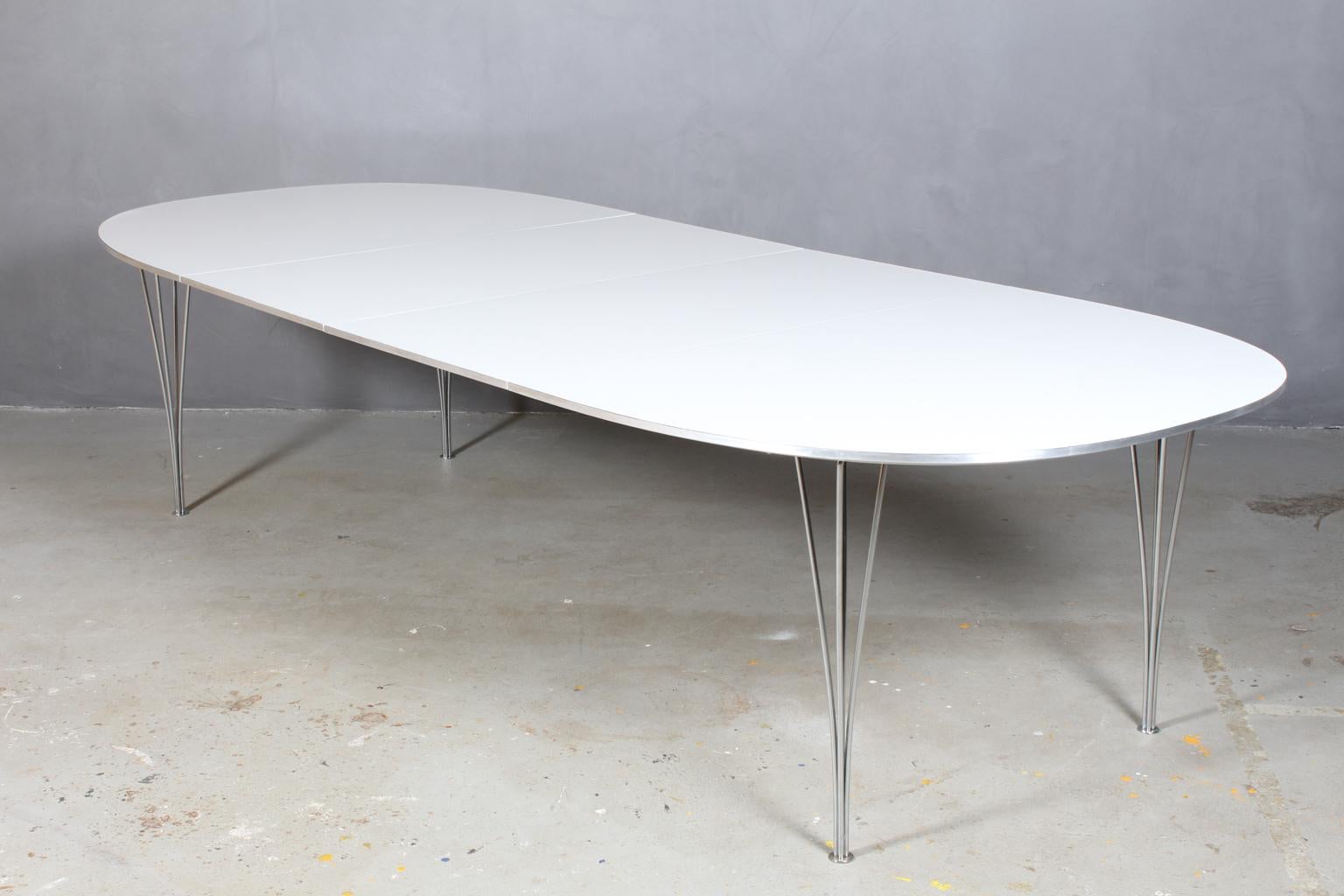 Piet Hein & Bruno Mathsson Dining Table with 2 Extension Leafs Super Elipse 1