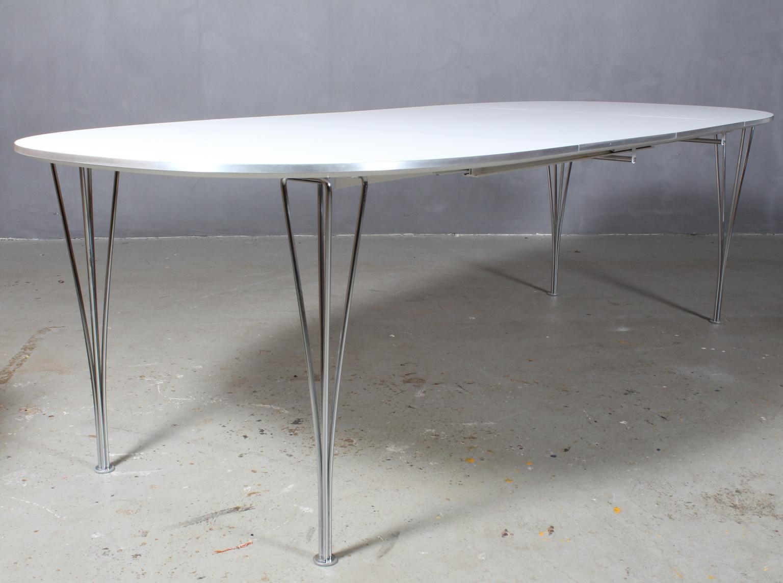 Piet Hein & Bruno Mathsson Dining Table with 2 Extension Leafs Super Elipse 1