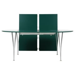 Piet Hein & Bruno Mathsson Dining Table with 2 Extension Leafs Super Elipse