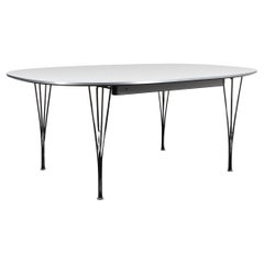 Piet Hein & Bruno Mathsson Dining Table with 2 Extension Leafs Super Elipse