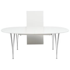 Piet Hein & Bruno Mathsson Dining Table with Extension Leaf, Super Elipse