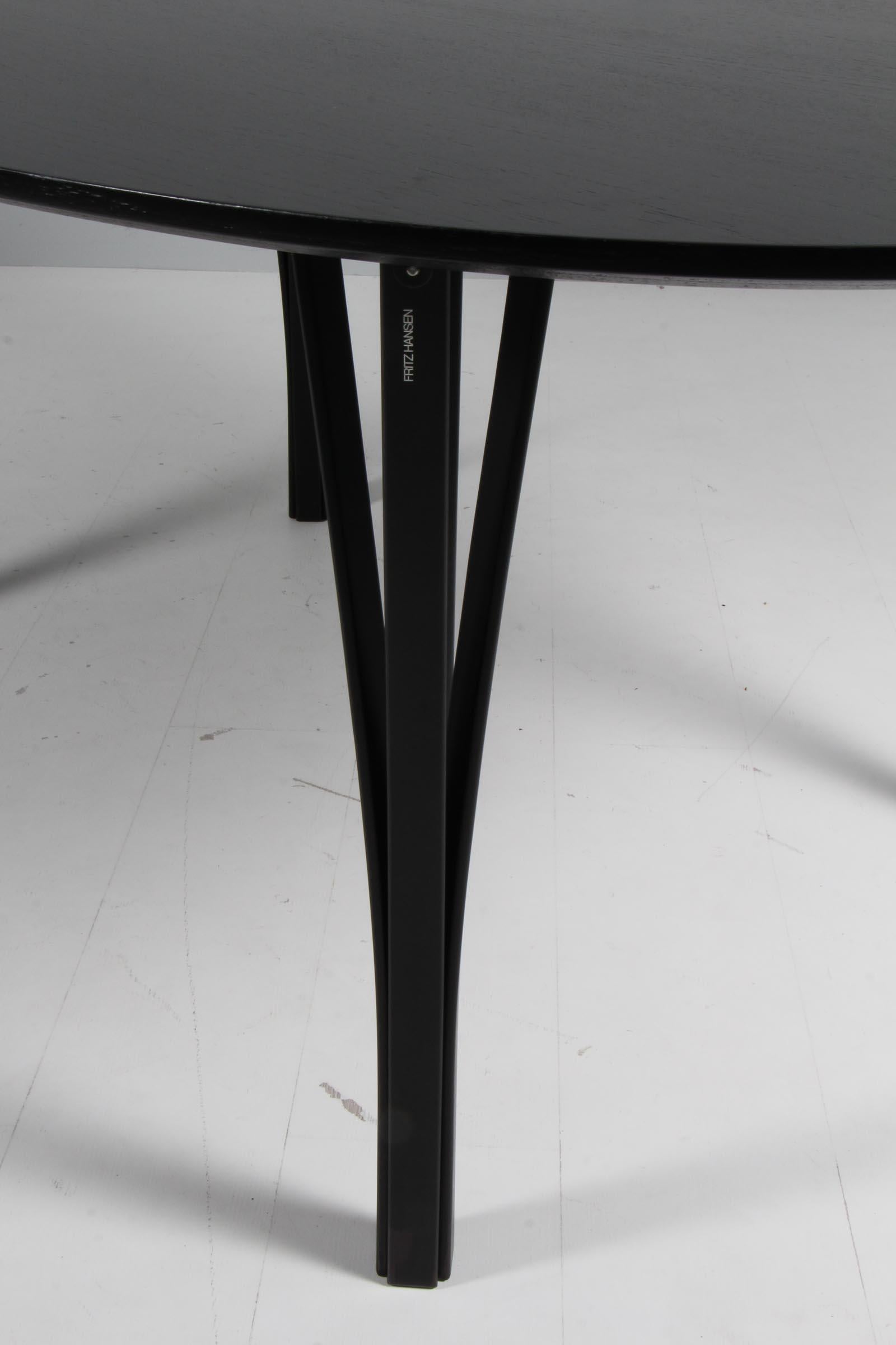 Mid-20th Century Piet Hein & Bruno Mathsson Ellipse Dining Table, black oak, Denmark For Sale